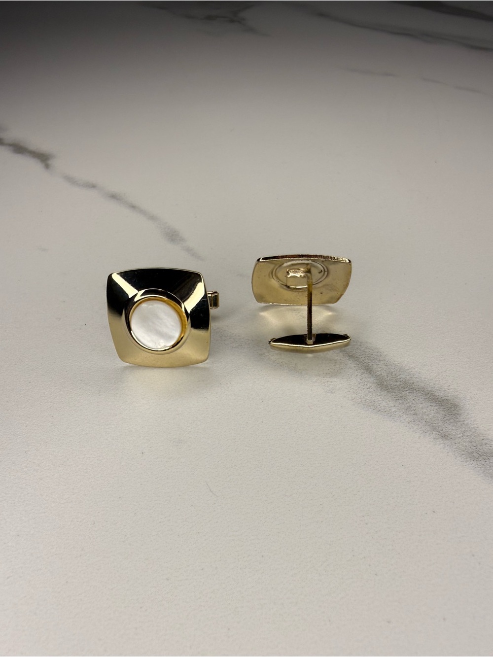 Gold Square Mother of Pearl Cufflinks
